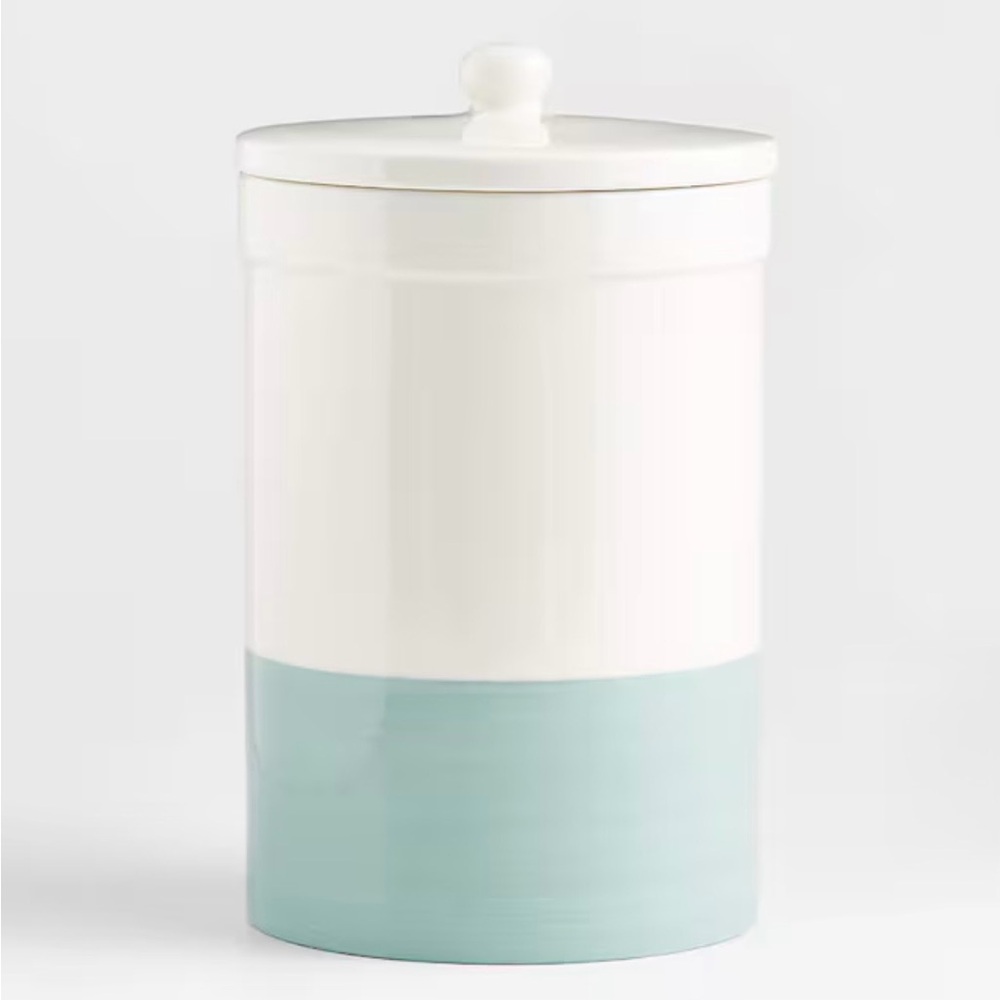 New! Crate&Barrel Maeve XL Dipped Ceramic Canister with Lid